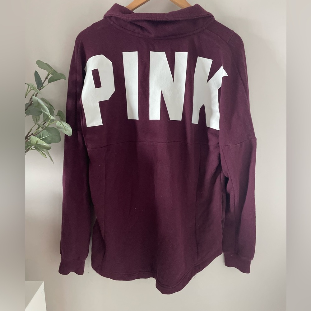 Pink  Zip Pullover sweatshirt